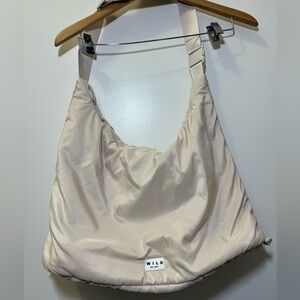 Wilo The Label Puff Shoulder Crossbody Bag Cream Adjustable